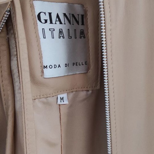 Gianni Italia leather jacket like new, size M, beige