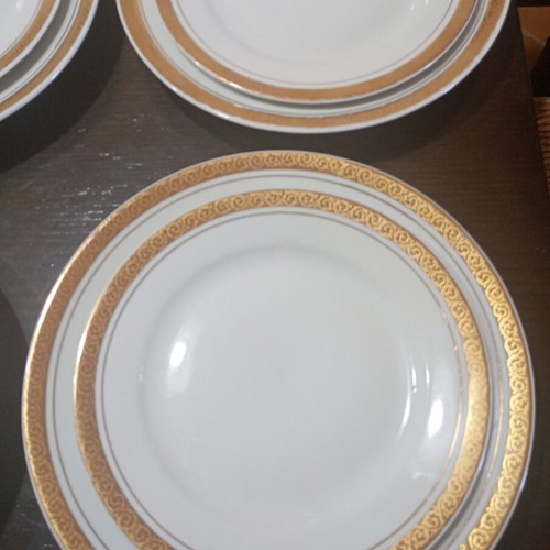 Complete 46-Piece Bulgarian Porcelain Dinner and Coffee Serving Set like new