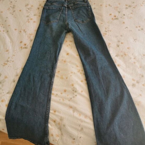 Denim jeans blue dark flare size small like new