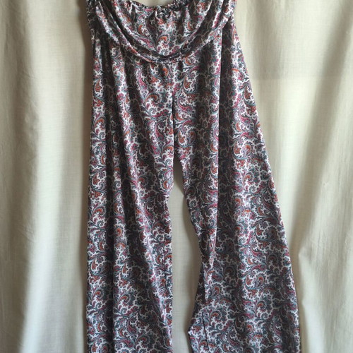 Estro Summer Medium Wide Leg Pants Paisley Pattern Boho