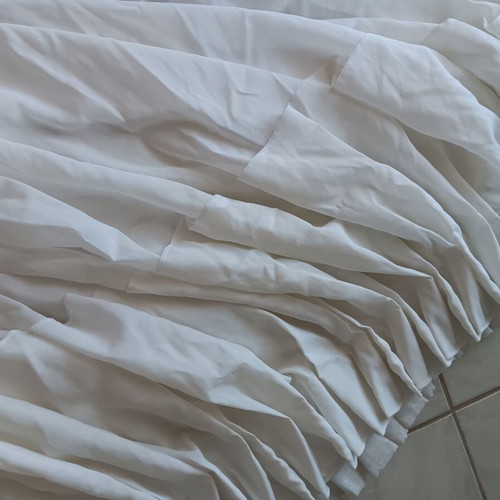 Curtain, beige color, sewn, 7.45m length, 2.38m height