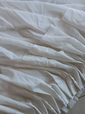 Curtain, beige color, sewn, 7.45m length, 2.38m height