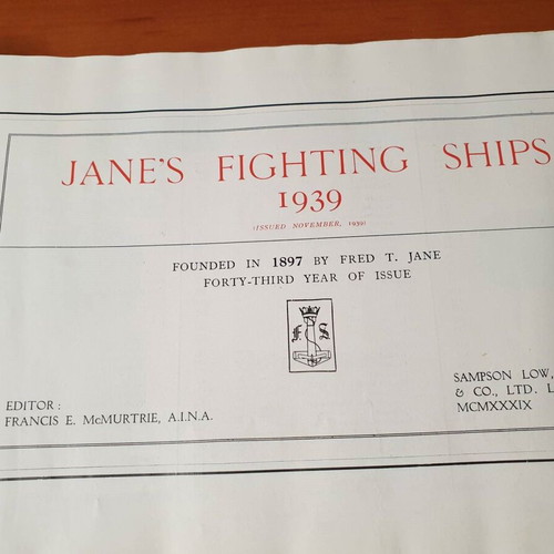 1939, Jane's Fighting Ships used book on World War II naval fleets