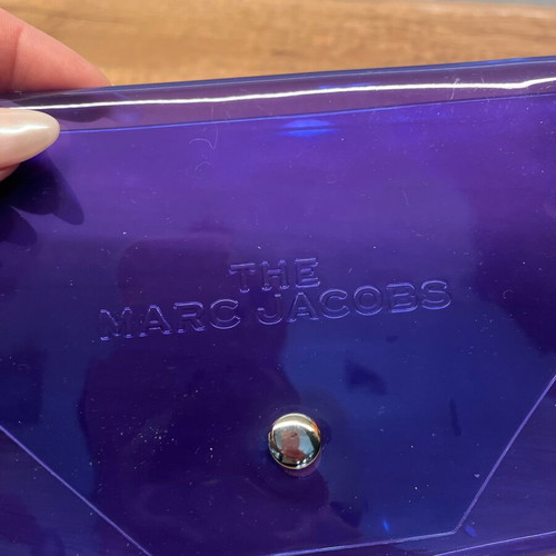 Marc Jacobs purple transparent pouch clutch new