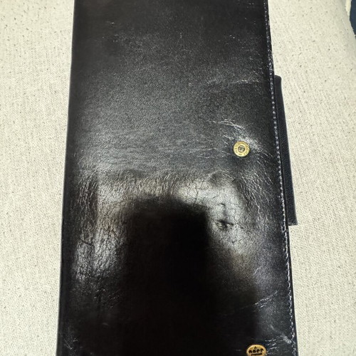 Leather wallet black large size like new for cards