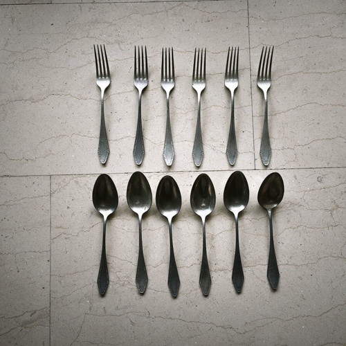 Prinza cutlery used, set of 12, 1960s vintage