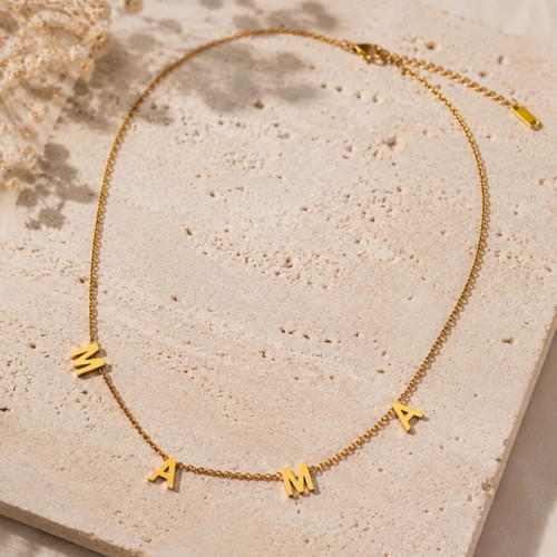 Munimal necklace "MAMA" gold tone new