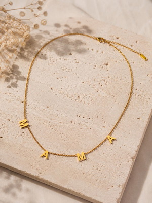 Munimal necklace "MAMA" gold tone new