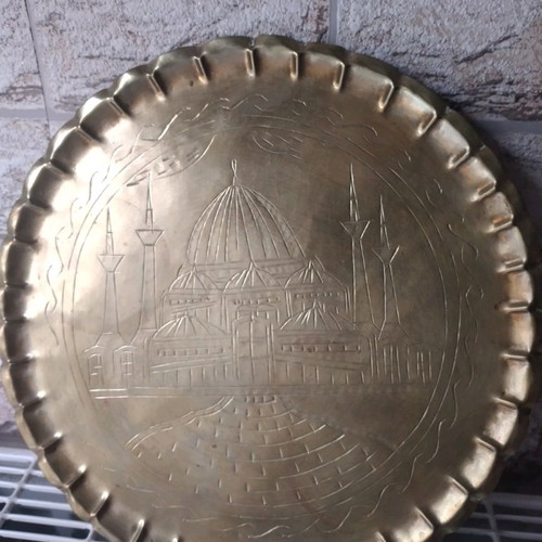 Bronze decorative plate used with engraved Hagia Sophia