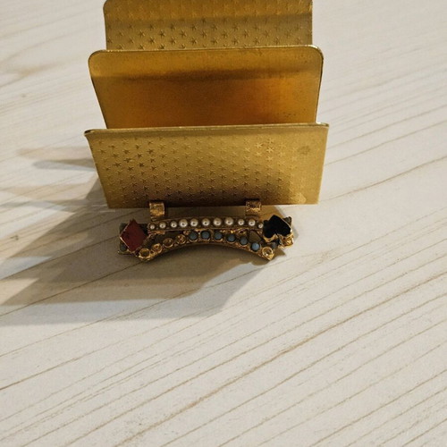 Playing card holder gold-plated Mirella 60's like new