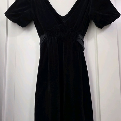Velvet mini dress black, like new, size S