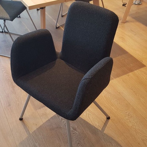 IKEA Patrik Chairs like new, set of 4 with armrests, dark grey fabric