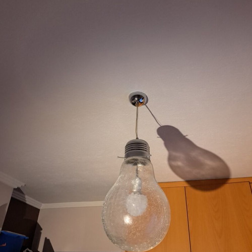 Modern ceiling light like new with crackle glass surface