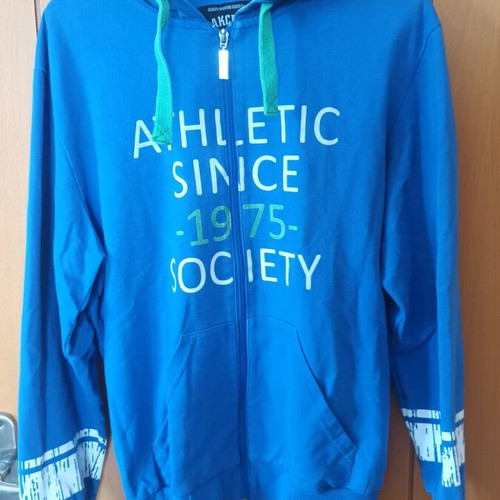 Hooded zipper sweatshirt used, blue, size M