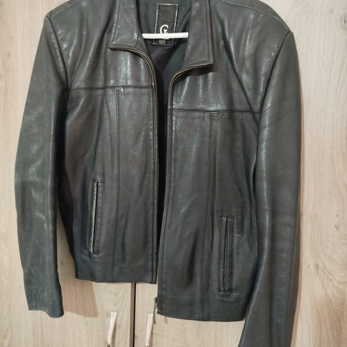 Leather jacket XXL used, black, Turkish made