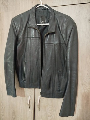 Leather jacket XXL used, black, Turkish made