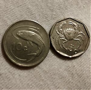 2 νομίσματα Μάλτας 1995