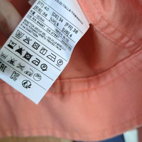 Benetton orange jacket like new, cotton with 3/4 sleeves