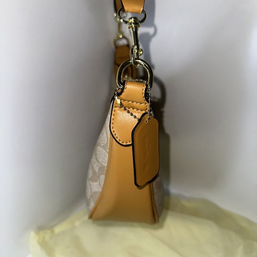 Coach Aria Shoulder Bag Khaki Saddle new