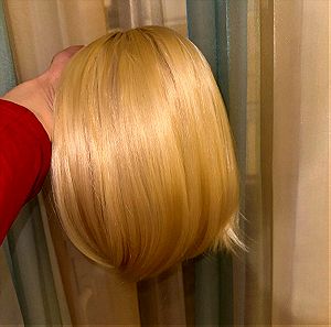Ξανθιά περούκα καρέ Από 100% φυσικό ανθρώπινο μαλλί