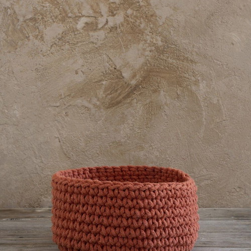 Decorative Fabric Basket Orange 28x28x15cm New