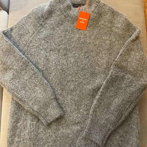 Superdry men's alpaca sweater xl new gray