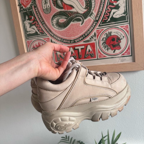 Buffalo beige platform sneakers size 38 like new
