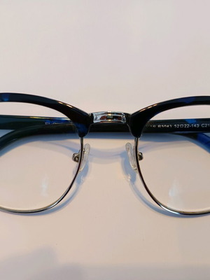 Women's eyeglass frame used, blue and silver