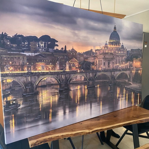 Italian Painting 2.00m x 1.20m Art Design Lamprou like new with iridescence and crystals