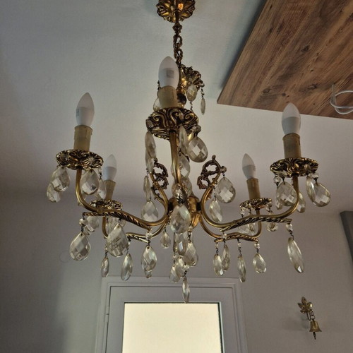 Vintage crystal chandeliers like new, set of 3 pieces