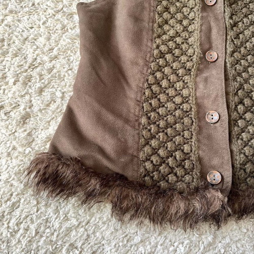 Fur brown vest used