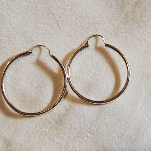 Vintage 585 14K hoop earrings used, gold