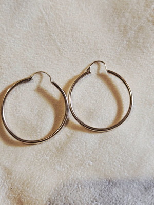 Vintage 585 14K hoop earrings used, gold