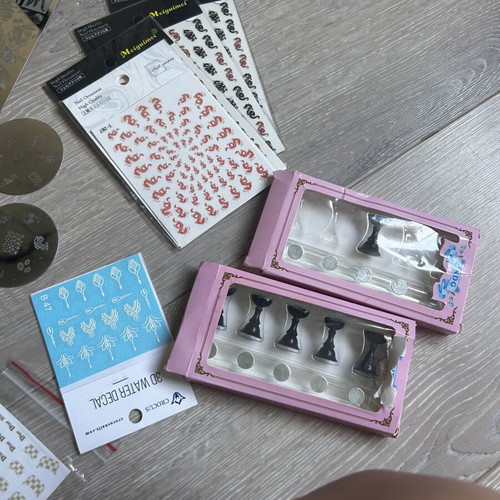 Mega Nail Art Decoration Bundle new, stamping plates, stickers, rhinestones