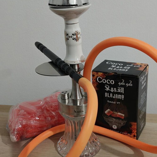 Aladin2Go hookah set with silicone hose, Kaloud and bowl