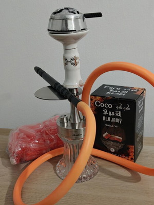 Aladin2Go hookah set with silicone hose, Kaloud and bowl