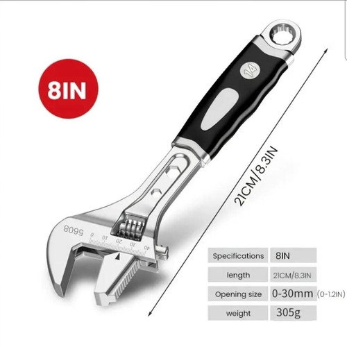 Adjustable French wrench new with anti-slip handle