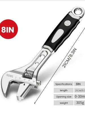 Adjustable French wrench new with anti-slip handle