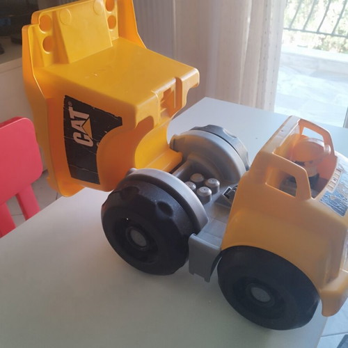 Mega Bloks Cat Dump Truck used with driver figure