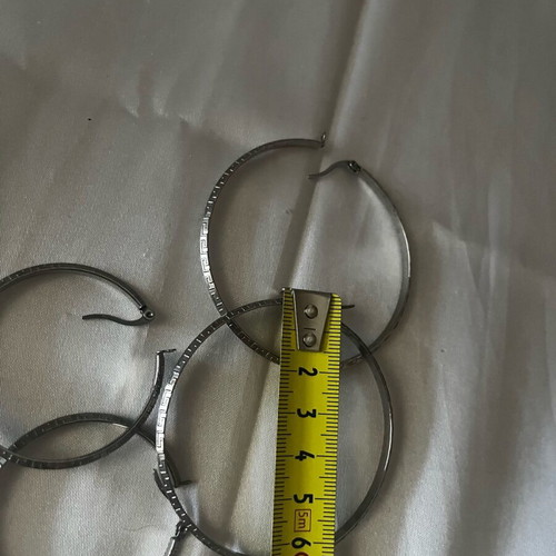 Hoop earrings two sets steel, 6cm and 3cm