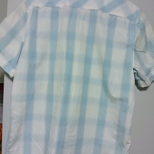 Paper Denim & Cloth short sleeve shirt new, 100% cotton, white and blue