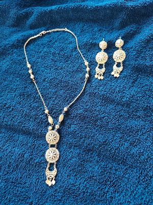 Ethnic jewelry set new, gold-plated steel, gold color
