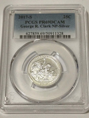 2017 USA Silver Proof Quarter Dollar PCGS PR 69 George R. Clark