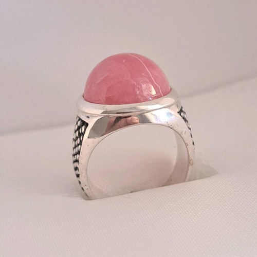 Silver ring 925 with rhodochrosite and rose quartz, new