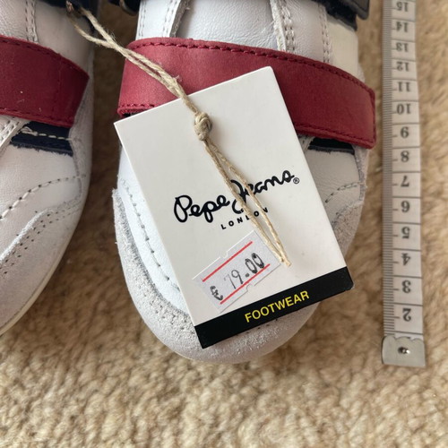 Pepe Jeans Kids' Sneakers Size 33 New White with Red and Blue Details
