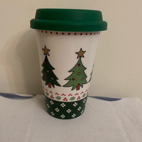Marva Christmas porcelain mug with silicone lid 390 ml new