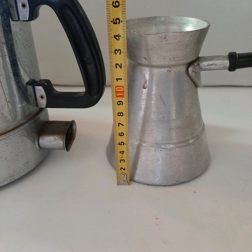 Electric coffee pot and stainless steel kettle used, 60s-70s