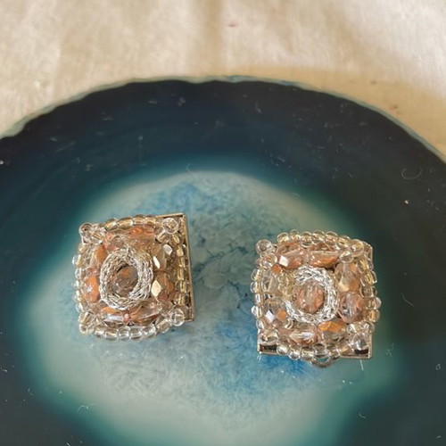 Square earrings used with clips