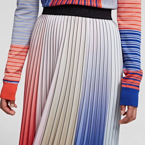 #OFFER# until 05/08 Karl Lagerfeld pleated colored rainbow skirt with elastic at the waist