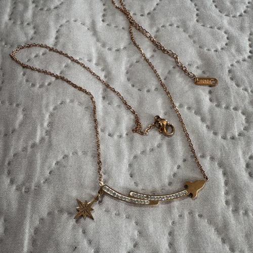 Necklace roz-cold new, gold color